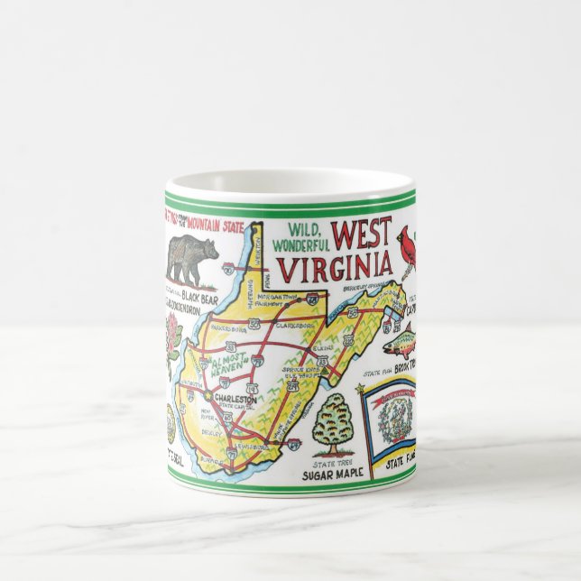 West Virginia Vintage Karte Tasse (Mittel)