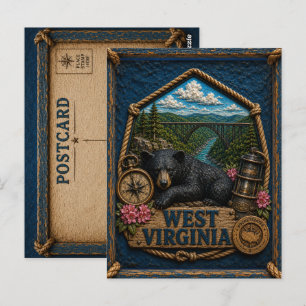West Virginia Vintage Reise Postkarte