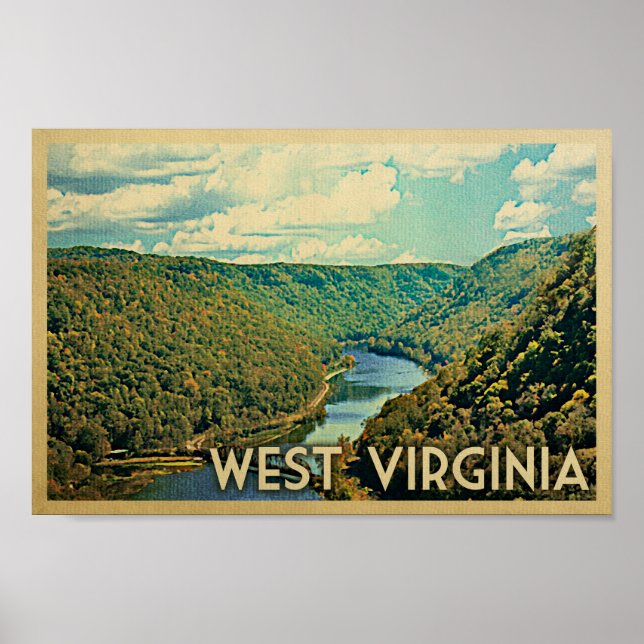 West Virginia Vintage Travel Poster Hawks Nest (Vorne)