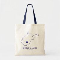 West Virginia Wedding Welcome Bag Map Taschen, Nav