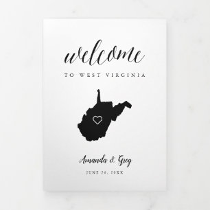 West Virginia Wedding Welcome Letter & Itinerary Dreifach-gefaltete Programmkarte