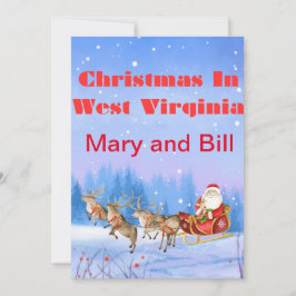 West Virginia Weihnachtskarte anpassbar Feiertagskarte