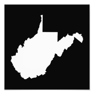 West Virginia Weiß und Schwarz Fotodruck