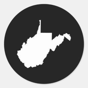 West Virginia White und Black Runder Aufkleber