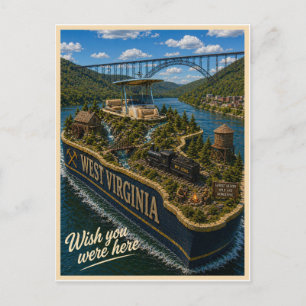 West Virginia Wish You Were Here State-Serie Postkarte