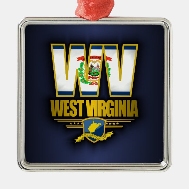 West Virginia (WV) Ornament Aus Metall (Vorne)
