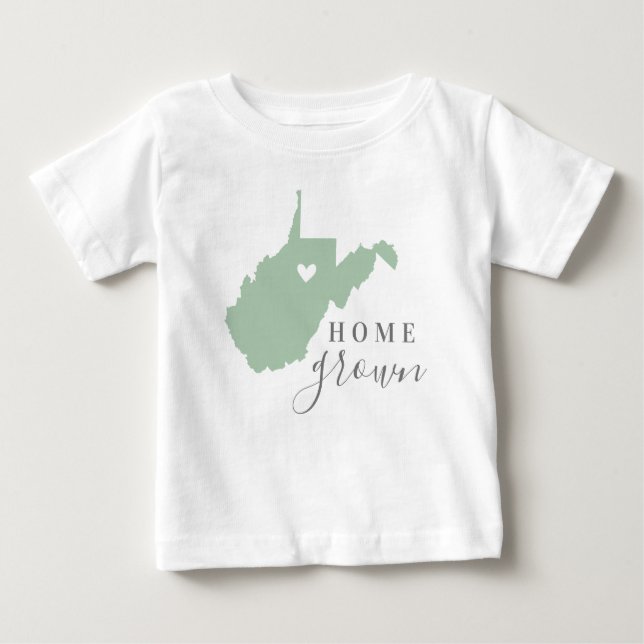West Virginia Zuhause Grown | Editierbarer Staat C Baby T-shirt (Vorderseite)