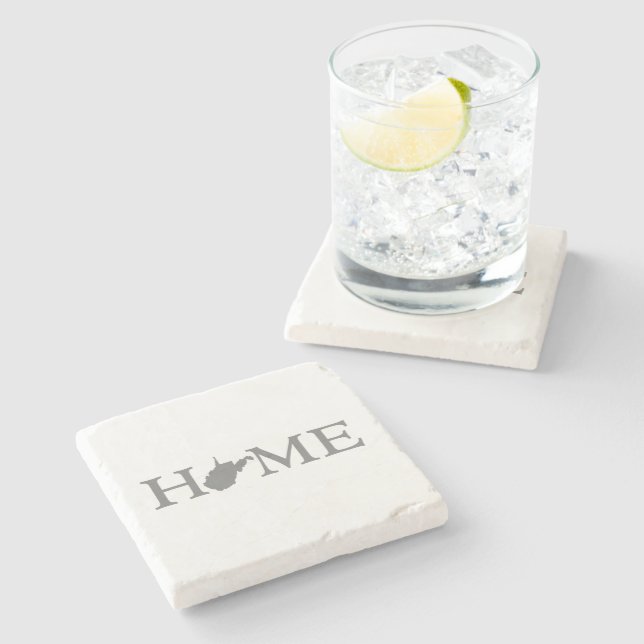 West Virginia Zuhause Staat Shaped Letter Virginia Steinuntersetzer (Seitenansicht)