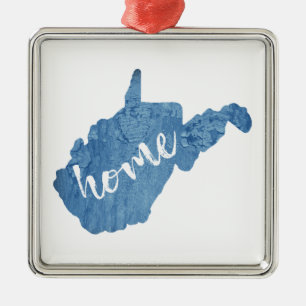West Virginia Zuhause Wood Grain Ornament Aus Metall