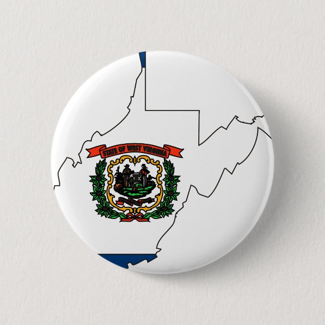 West- Virginiaflaggen-Karte Button (Vorderseite)
