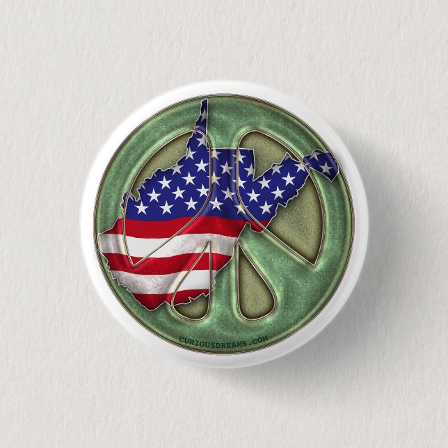 West- VirginiafriedensStaat - Knopf Button (Vorderseite)