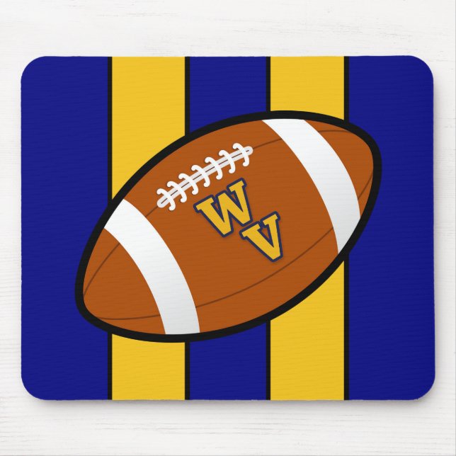 West- Virginiafußball-Blau-und Goldstolz Mousepad (Vorne)