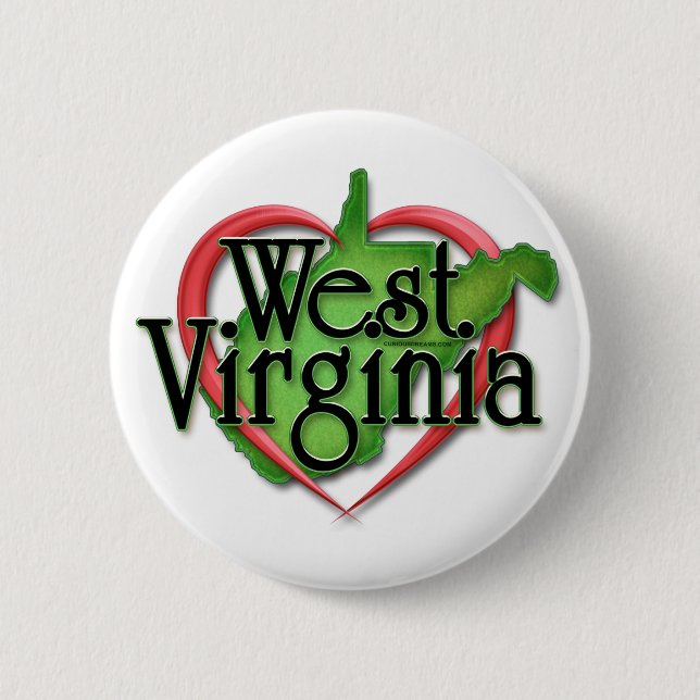 West- VirginiaLiebe-Umarmung Button (Vorderseite)