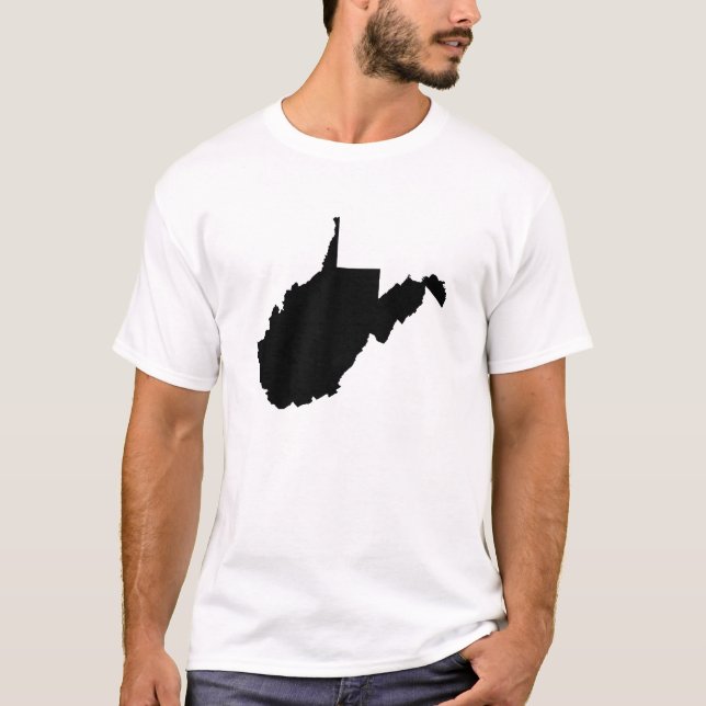 West- VirginiaStaats-Kontur T-Shirt (Vorderseite)