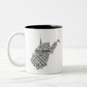 West- VirginiaStaats-Wort-Wolke Zweifarbige Tasse