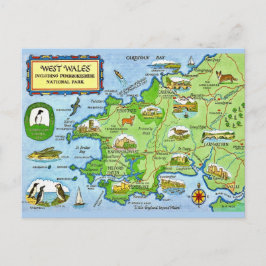 West-Wales-Vintage-Karte als Postkarte