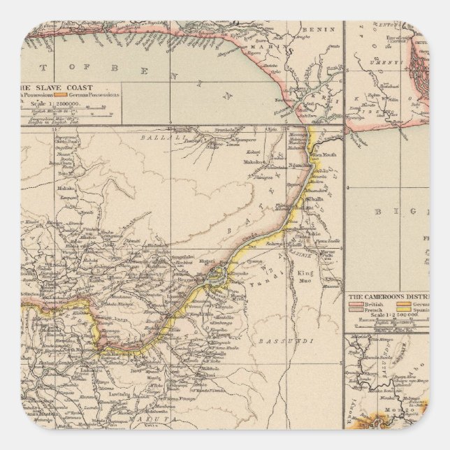 Westafrika 2 quadratischer aufkleber (Vorderseite)