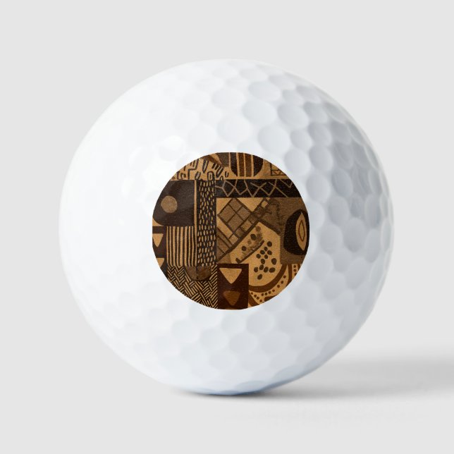 Westafrikanische Designelemente in neutralen Farbe Golfball (Vorderseite)