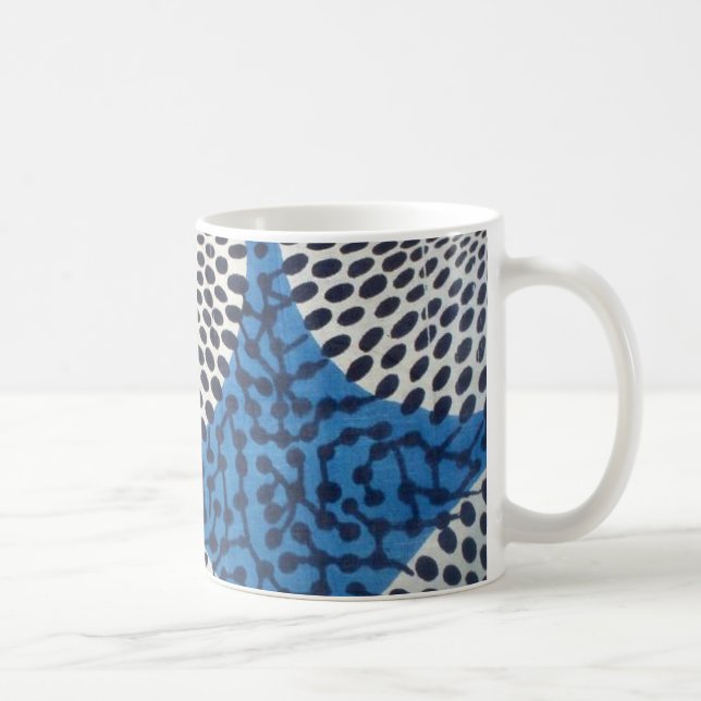 Westafrikanische Druck-Tasse des großen blauen Kaffeetasse (Rechts)