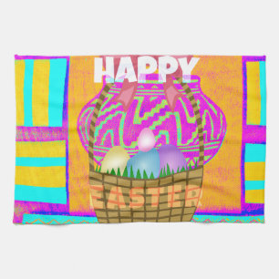 Westafrikanischer Inspirierter Osterkorb Geschirrtuch