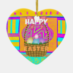 Westafrikanischer Inspirierter Osterkorb Keramik Ornament