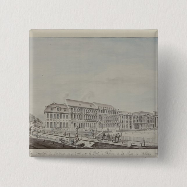 Westaspekt von Wilhelmsplatz, c.1773 Button (Vorderseite)
