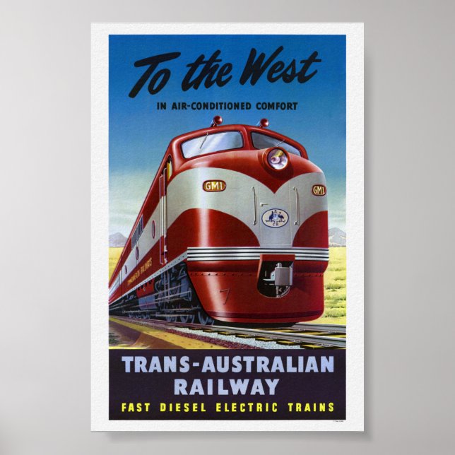 Westaustralische Eisenbahn-Plakat Poster (Vorne)