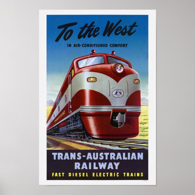 Westaustralische Eisenbahn-Plakat Poster (Vorne)