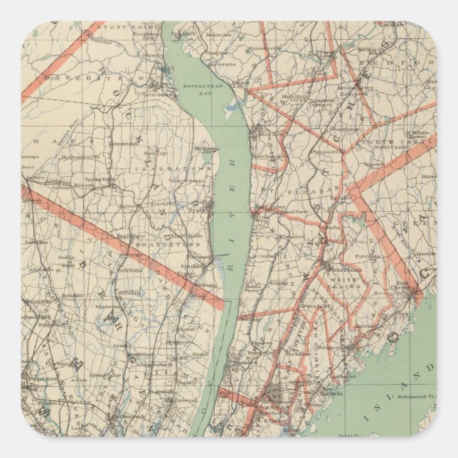 Westchester Co & Umgebung Quadratischer Aufkleber (Vorderseite)