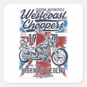 Westcoast Choppers Quadratischer Aufkleber