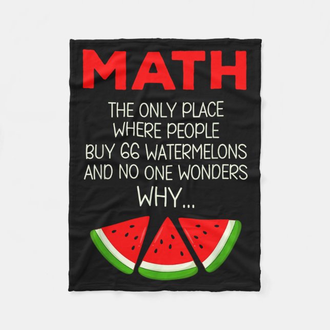 Weste Math Wassermelone Berechnungs-Witz-Lehrer Fleecedecke (Vorderseite)