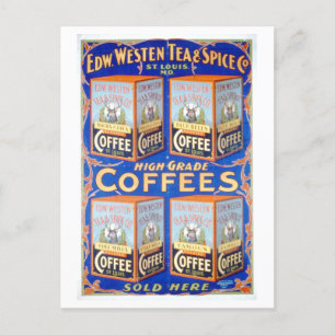 Westen Tee/Gewürz/Kaffee Vintage-Werbung Postkarte