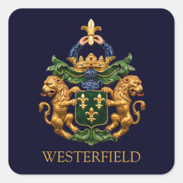 Westerfield niederländisches Familienwappen. Quadratischer Aufkleber