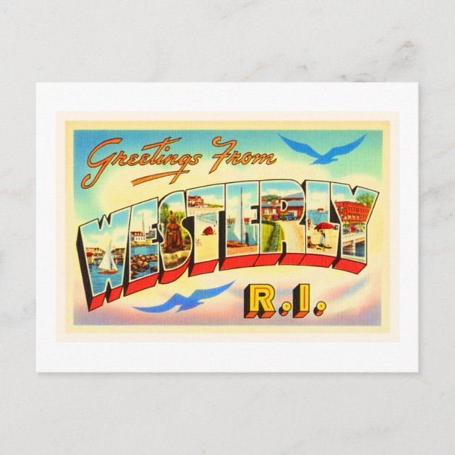 Westerly Rhode Island RI Vintage Travel Souvenir Postkarte (Vorderseite)