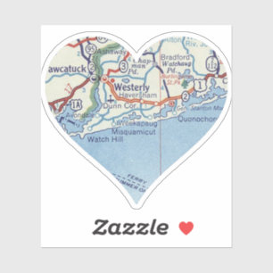 Westerly RI Map Aufkleber