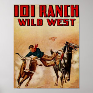 Western 101 Ranch Vintage Poster Stierkämpfer