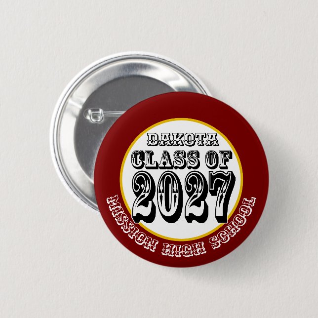 Western-Abschlussklasse 2027 Button (Vorne & Hinten)