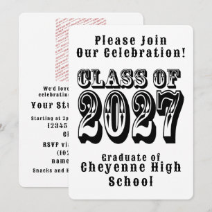 Western Abschlussklasse 2027 Foto Abitur Einladung