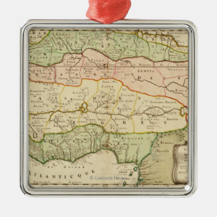 Western AfricaPanoramic MapWestern Afrika Ornament Aus Metall