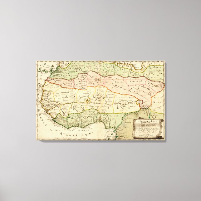 Western AfrikaPanoramakarte Westafrika Leinwanddruck (Vorderseite)