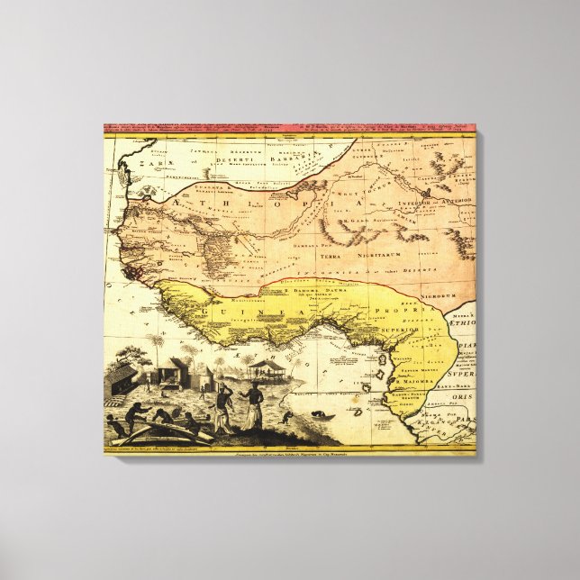 Western AfrikaPanoramakarteWestafrika 3 Leinwanddruck (Vorderseite)