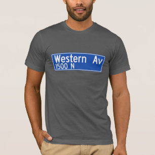 Western-Allee, Los Angeles, CA-Straßen-Zeichen T-Shirt