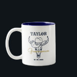 Western Alte Grenze Cowboy Personalisierte Trauzeu Zweifarbige Tasse<br><div class="desc">Personalisierte Geschenke für Trauzeugen mit alten Western Cowboy Thema. Dekoriert mit Cowboyhut mit Vintagem Western Schriftart. Text- und Hintergrundfarbe können mit dem Design-Tool bearbeitet werden,  um Ihren Bedürfnissen gerecht zu werden. Holen Sie sich dieses individuelles Geschenk für Hochzeiten,  Bachelor-Party,  Verlobungsfeier oder andere besondere Anlässe.</div>