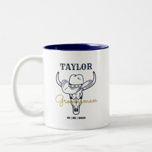 Western Alte Grenze Cowboy Personalisierte Trauzeu Zweifarbige Tasse