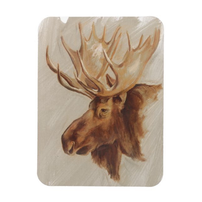 Western American Animal Study | Elche Portrait Magnet (Vertikal)
