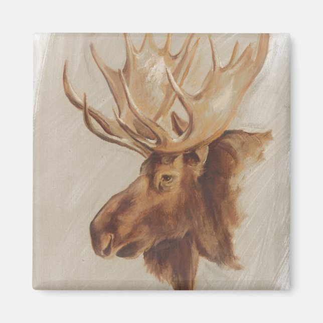Western American Animal Study | Elche Portrait Magnet (Vorne)