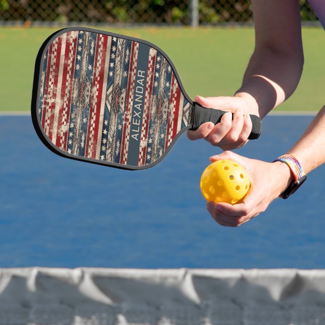 Western American Flag Pickleball Schläger (InSitu)