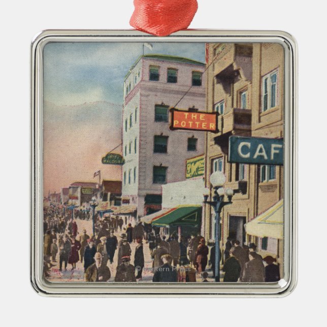Western-Ansicht der Promenade Silbernes Ornament (Vorne)
