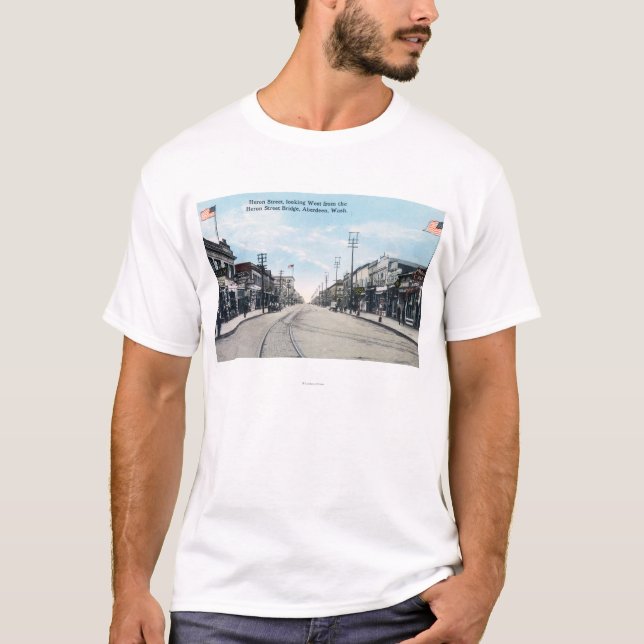Western-Ansicht der Reiher-Straße von der Brücke T-Shirt (Vorderseite)