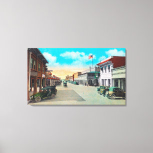 Western-Ansicht von 5. und Hauptstraßen-Ecke Leinwanddruck